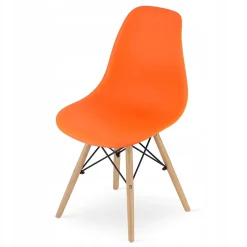 Ensemble table rectangulaire VALORA YURO et 4 chaises OSAKA - Blanc et orange