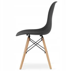 Ensemble table rectangulaire Valora en chêne Sonoma + 4 chaises noires (x4)