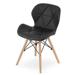 Ensemble table rectangulaire VALORA YURO avec 4 chaises noires WAKO