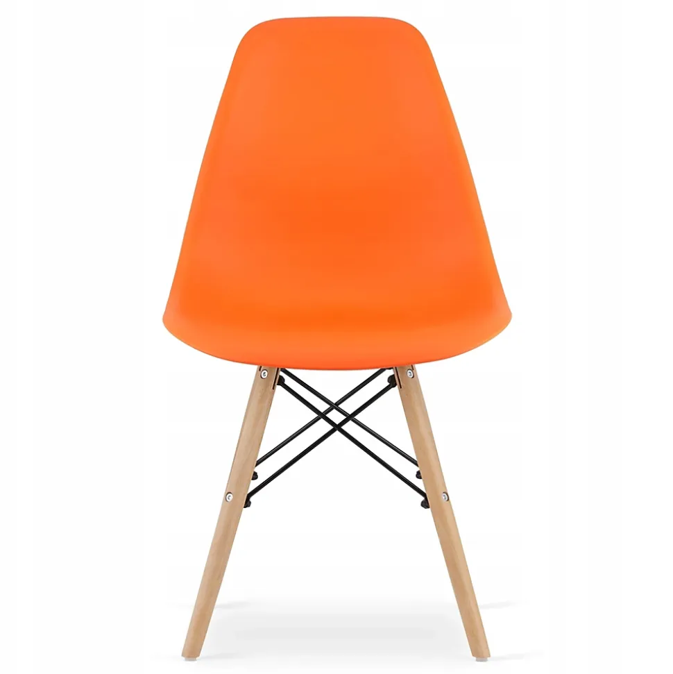 Ensemble table ronde blanche Valora KOVA 80 + 3 chaises orange OSAKA