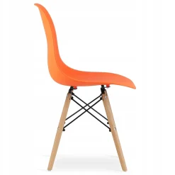 Ensemble table ronde blanche Valora KOVA 80 + 3 chaises orange OSAKA
