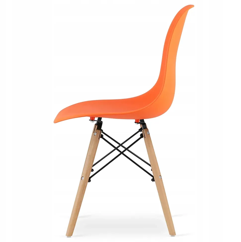 Ensemble table ronde blanche Valora KOVA 80 + 3 chaises orange OSAKA