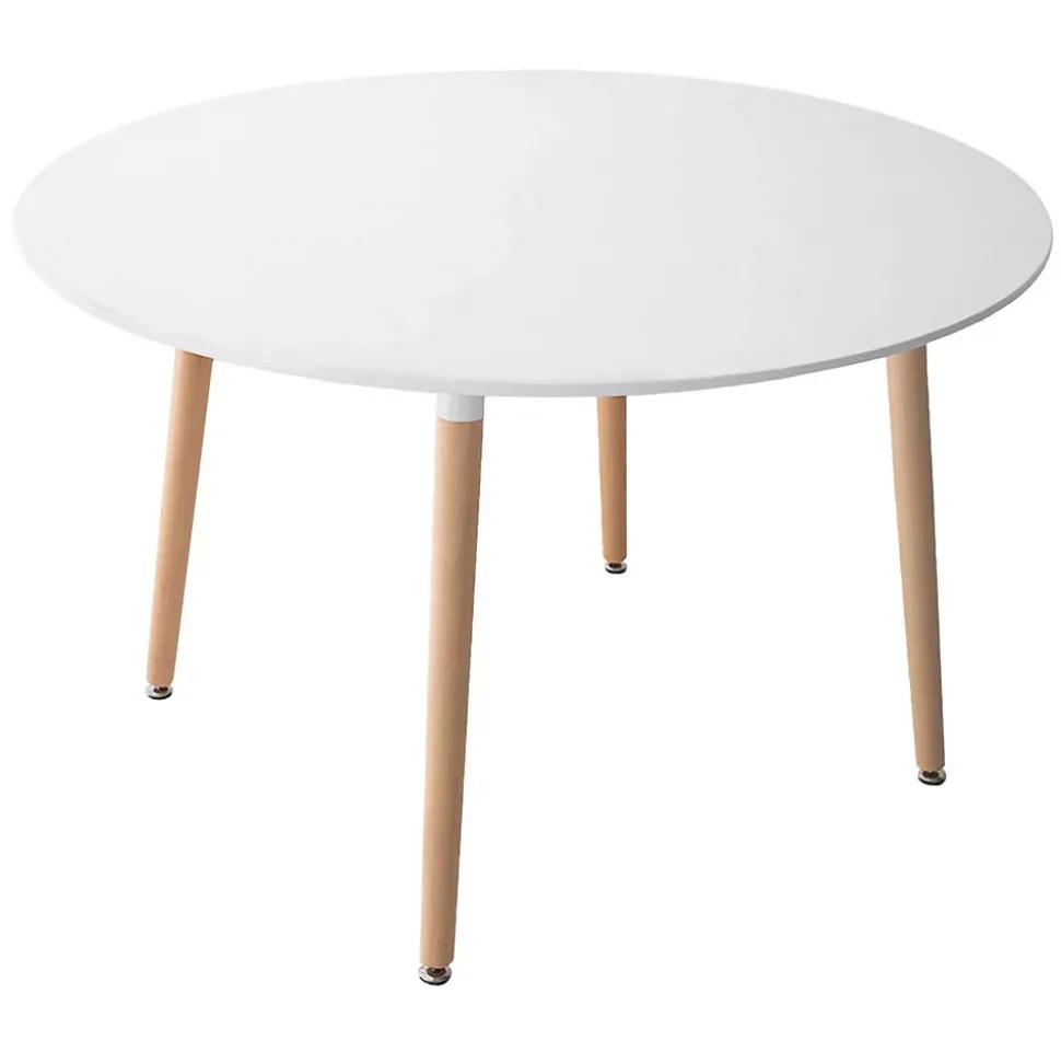 Ensemble table ronde 120cm MARTHA et 4 chaises NORA blanc - HAPPY GARDEN