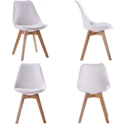 Ensemble table ronde 120cm MARTHA et 4 chaises NORA blanc - HAPPY GARDEN