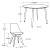 Ensemble table ronde 120cm MARTHA et 4 chaises NORA noir - HAPPY GARDEN
