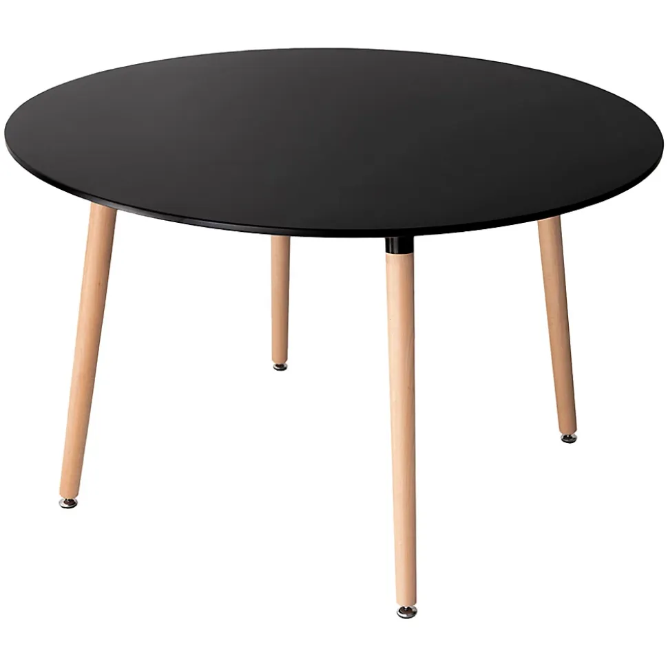 Ensemble table ronde 120cm MARTHA et 4 chaises NORA noir - HAPPY GARDEN