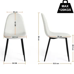 Ensemble table ronde marbre blanc doré avec 4 chaises tissu beige