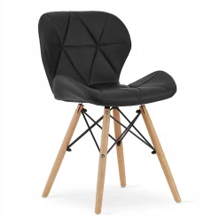 Ensemble table ronde noire VALORA KOVA 80 + 4 chaises noires WAKO