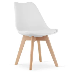 Ensemble table ronde VALORA KAMI et 4 chaises RIXK - Blanc