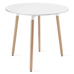 Ensemble table ronde VALORA KAMI et 4 chaises RIXK - Blanc