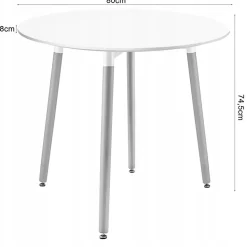 Ensemble table ronde VALORA KAMI et 4 chaises RIXK - Blanc