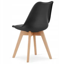Ensemble table ronde VALORA KOVA 60 cm blanche avec 2 chaises RIXK noires