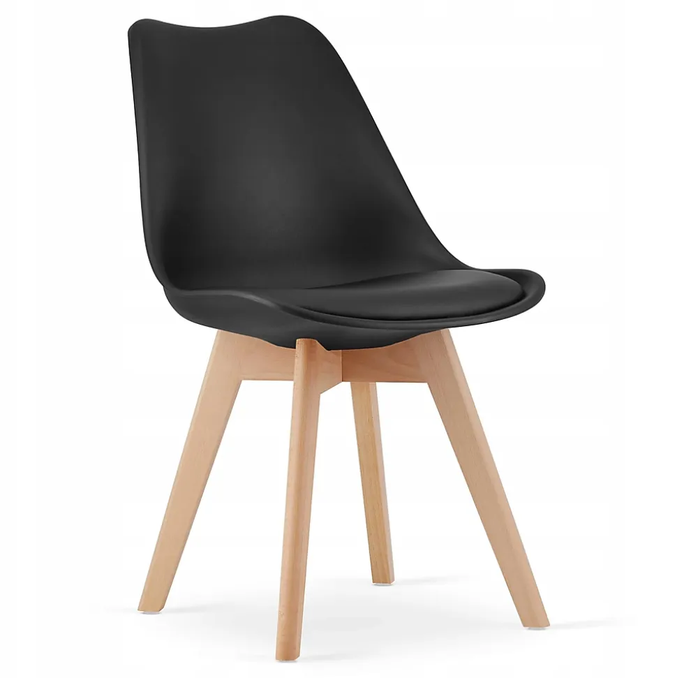 Ensemble table ronde VALORA KOVA 60 et 2 chaises noires RIXK