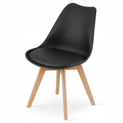 Ensemble table ronde VALORA KOVA 60 et 2 chaises noires RIXK