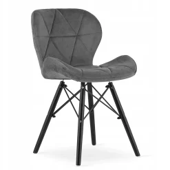 Ensemble table ronde VALORA KOVA 80 en frêne avec 4 chaises WAKO grises
