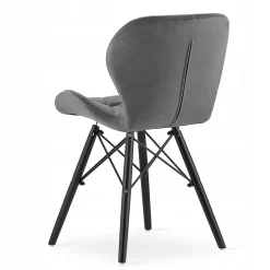 Ensemble table ronde VALORA KOVA 80 en frêne avec 4 chaises WAKO grises