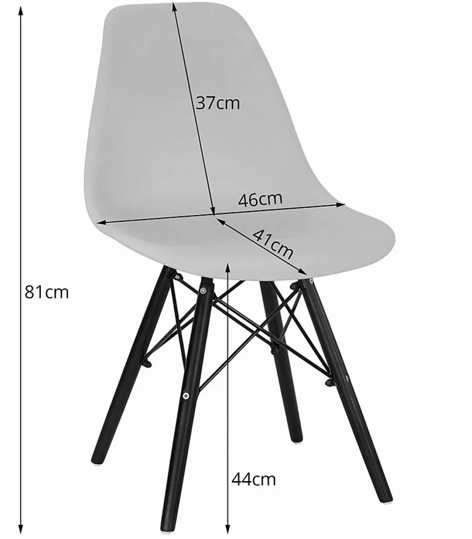Ensemble table ronde Valora KOVA 80, chaises frêne et noires pour salle à manger (x4)