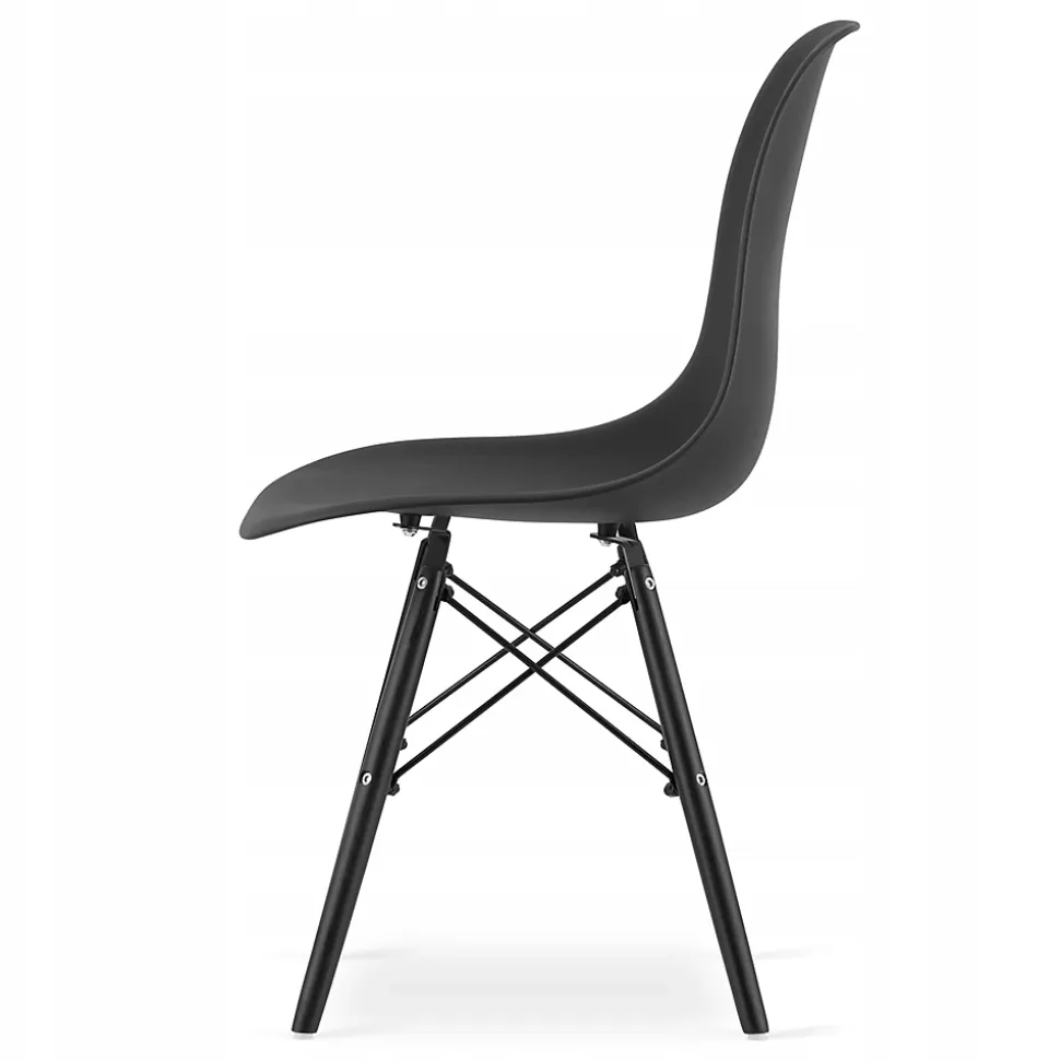 Ensemble table ronde Valora KOVA 80, chaises frêne et noires pour salle à manger (x4)