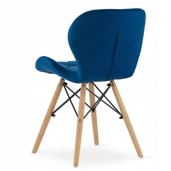 Ensemble table ronde VALORA KOVA avec 2 chaises WAKO bleu marine 60 cm