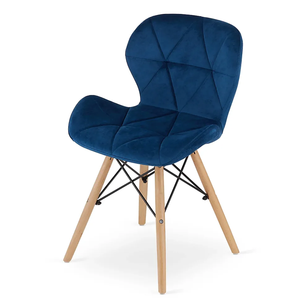 Ensemble table ronde VALORA KOVA avec 2 chaises WAKO bleu marine 60 cm