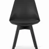 Ensemble table ronde VALORA KOVA avec 4 chaises noires RIXK
