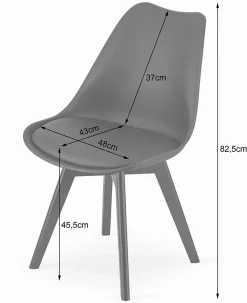 Ensemble table ronde VALORA KOVA avec 4 chaises noires RIXK