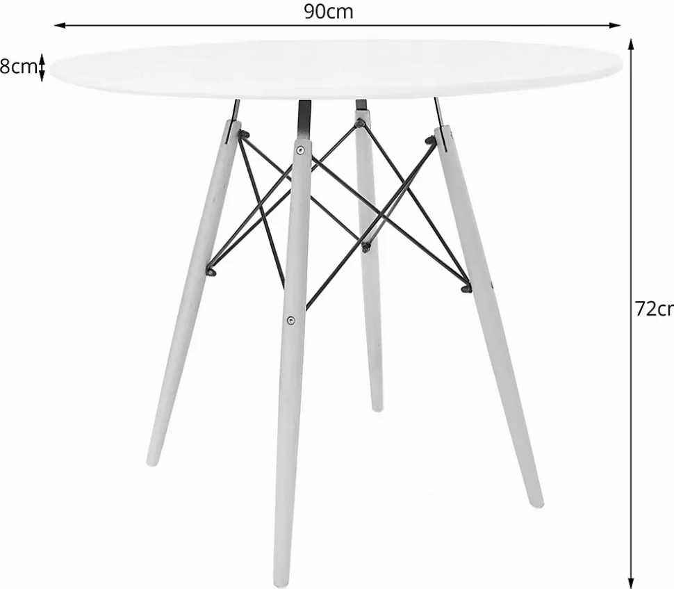 Ensemble table ronde Valora KOVA 90 blanche + 4 chaises Osaka noires