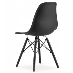 Ensemble table ronde Valora KOVA 80, chaises frêne et noires x3
