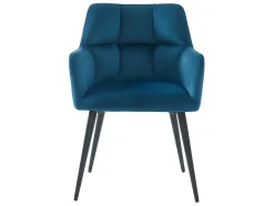 Ensemble table TALICIA + 4 Chaises PEGA - Blanc et bleu