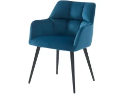 Ensemble table TALICIA + 4 Chaises PEGA - Blanc et bleu