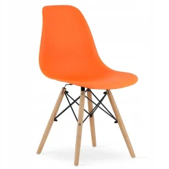 Ensemble table Valora KOVA 80 : table ronde blanche moderne + 4 chaises orange