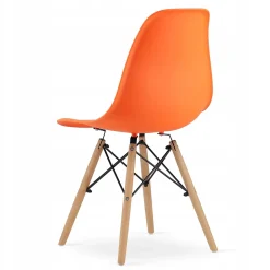 Ensemble table Valora KOVA 80 : table ronde blanche moderne + 4 chaises orange
