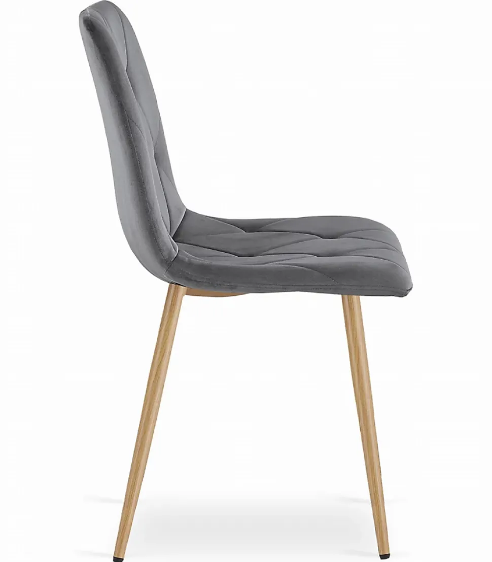 Ensemble table VALORA NP avec 4 chaises TYRA grises - Chêne Sonoma 120x80