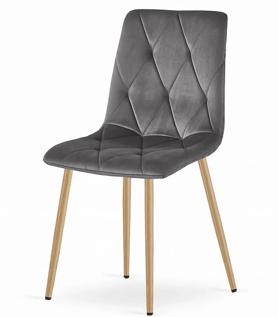 Ensemble table VALORA NP avec 4 chaises TYRA grises - Chêne Sonoma 120x80