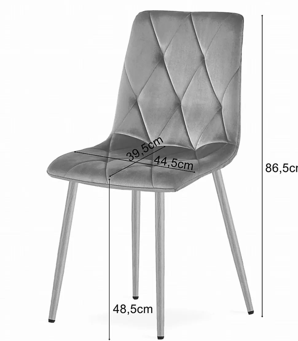 Ensemble table VALORA NP avec 4 chaises TYRA grises - Chêne Sonoma 120x80