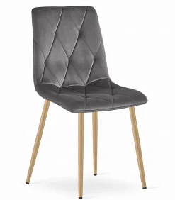 Ensemble table VALORA NP avec 4 chaises TYRA grises - Chêne Sonoma 120x80