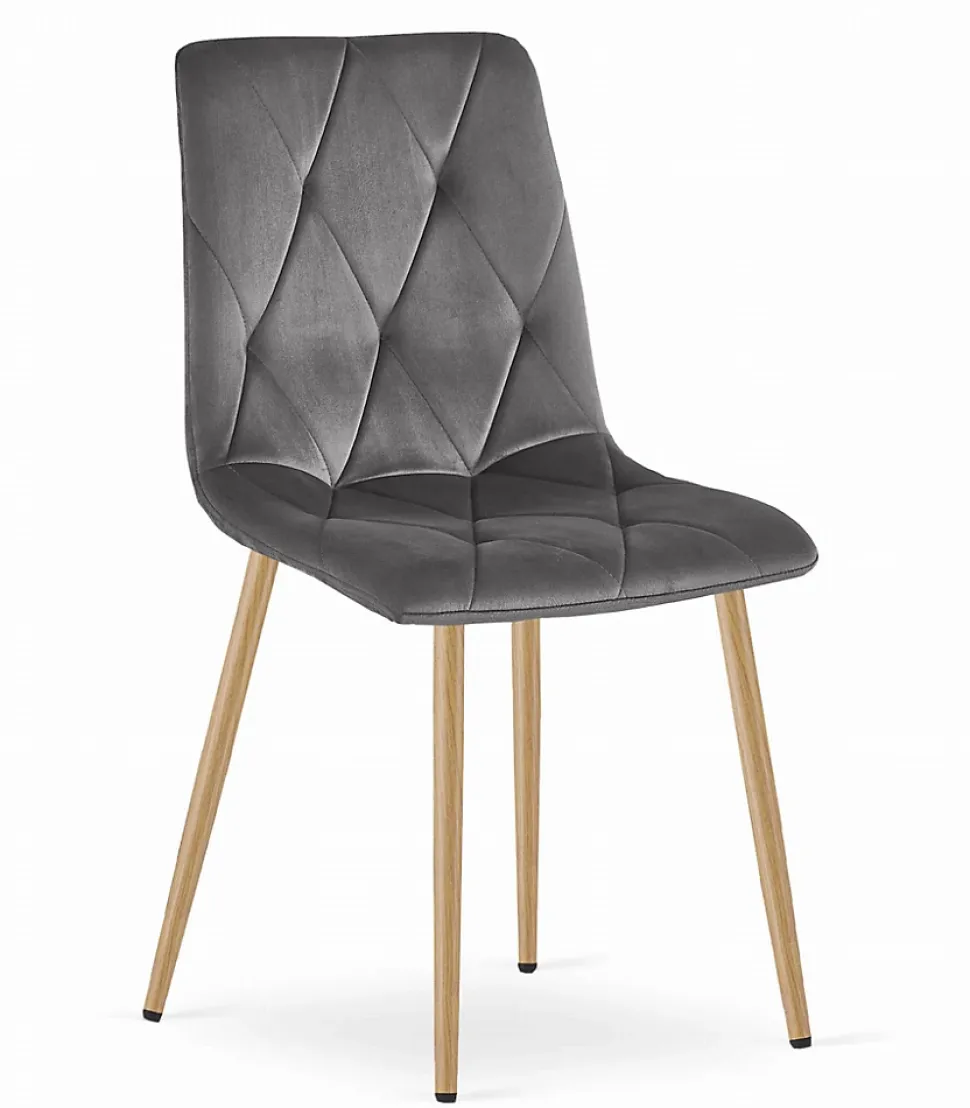 Ensemble table VALORA NP avec 4 chaises TYRA grises - Chêne Sonoma 120x80