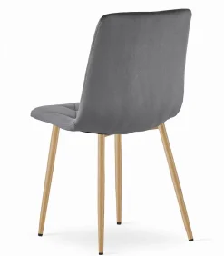 Ensemble table VALORA NP avec 4 chaises TYRA grises - Chêne Sonoma 120x80