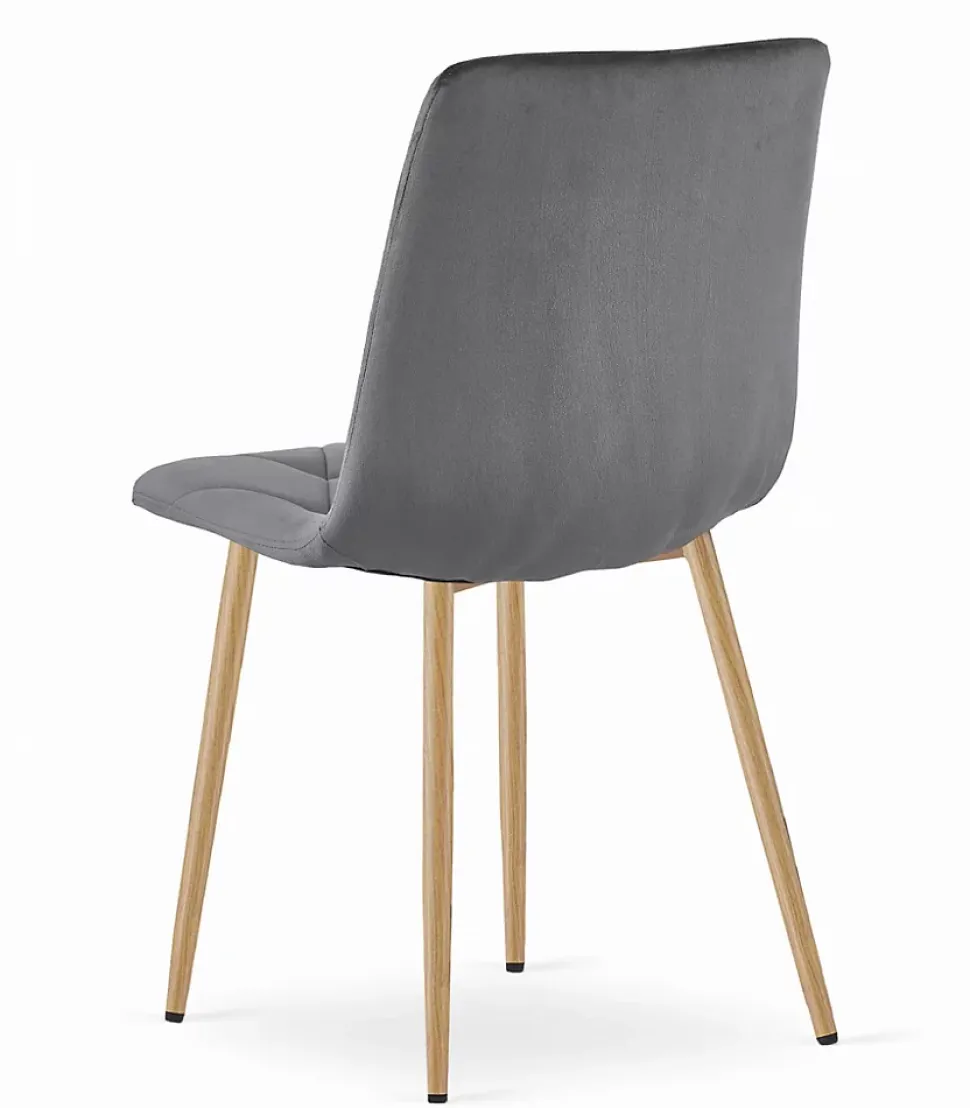 Ensemble table VALORA NP avec 4 chaises TYRA grises - Chêne Sonoma 120x80