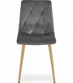 Ensemble table VALORA NP avec 4 chaises TYRA grises - Chêne Sonoma 120x80