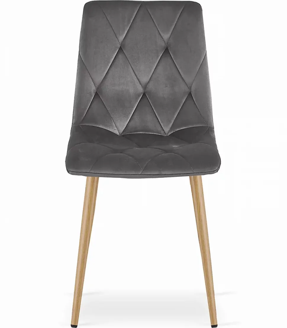 Ensemble table VALORA NP avec 4 chaises TYRA grises - Chêne Sonoma 120x80