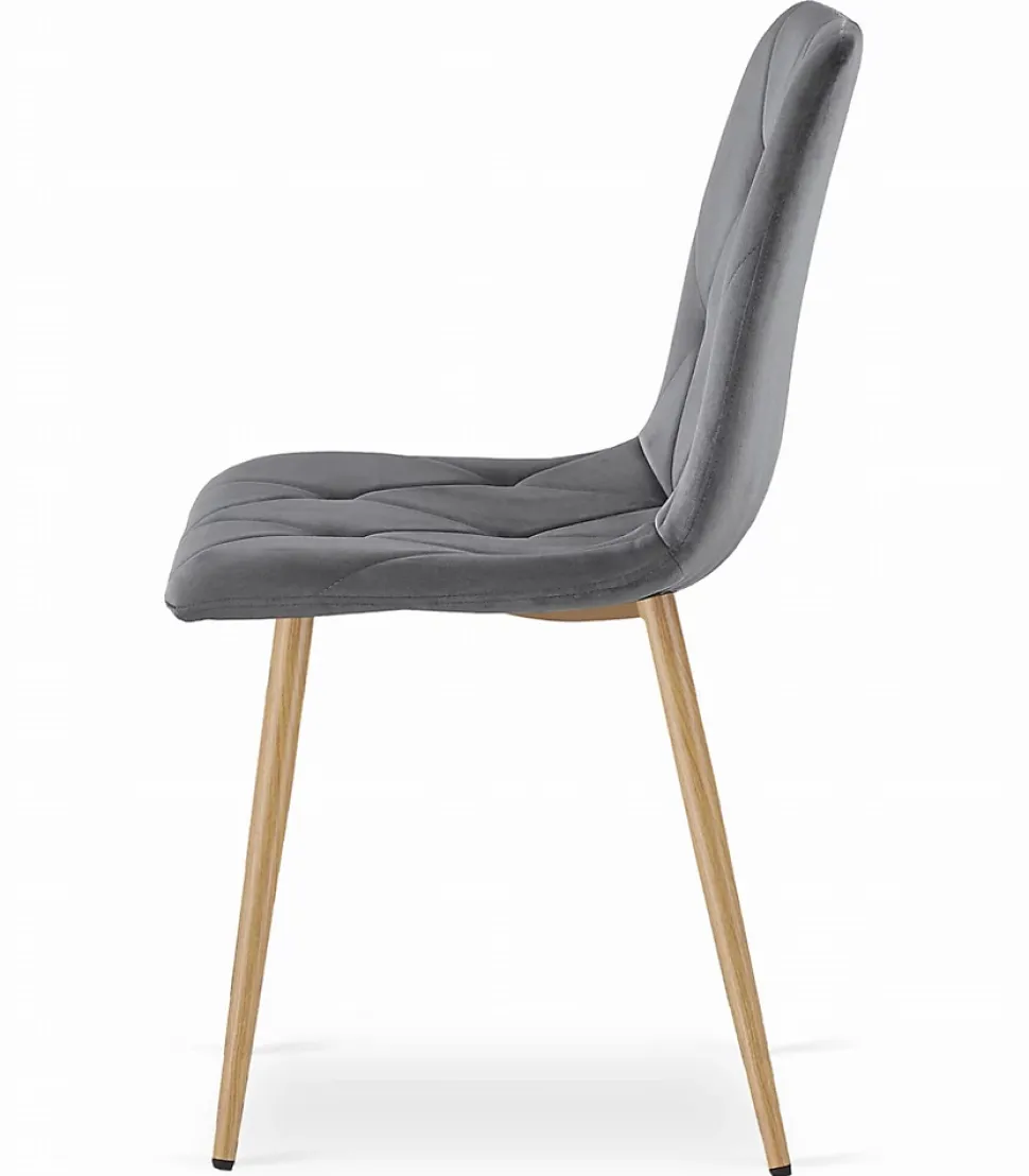 Ensemble table VALORA NP avec 4 chaises TYRA grises - Chêne Sonoma 120x80