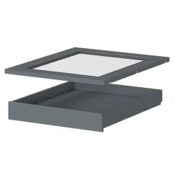 Ensemble tablette en verre et plateau coulissant GoodHome Atomia L. 50 x P. 58 cm
