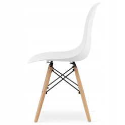 Ensemble Valora : table carrée 80x80 cm, chêne Sonoma + 4 chaises blanches Osaka