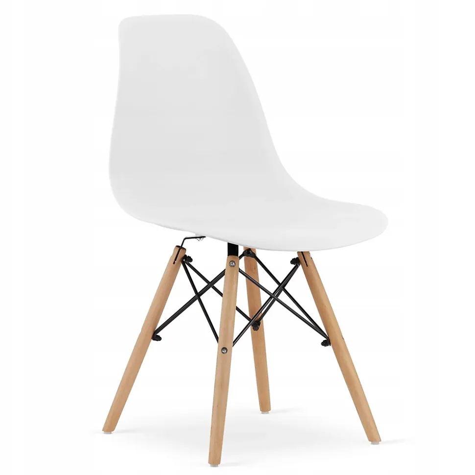 Ensemble Valora : table carrée 80x80 cm, chêne Sonoma + 4 chaises blanches Osaka
