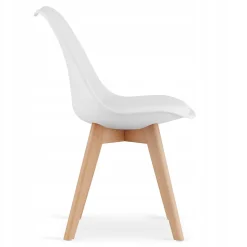 Ensemble Valora : table carrée 80 x 80 cm, chêne Sonoma + 4 chaises RIKX blanches (x4)