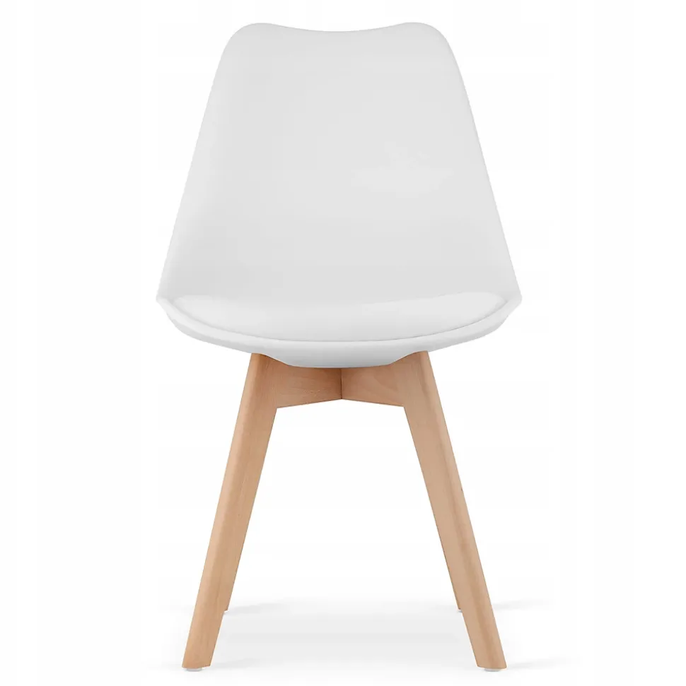 Ensemble Valora : table carrée 80 x 80 cm, chêne Sonoma + 4 chaises RIKX blanches (x4)