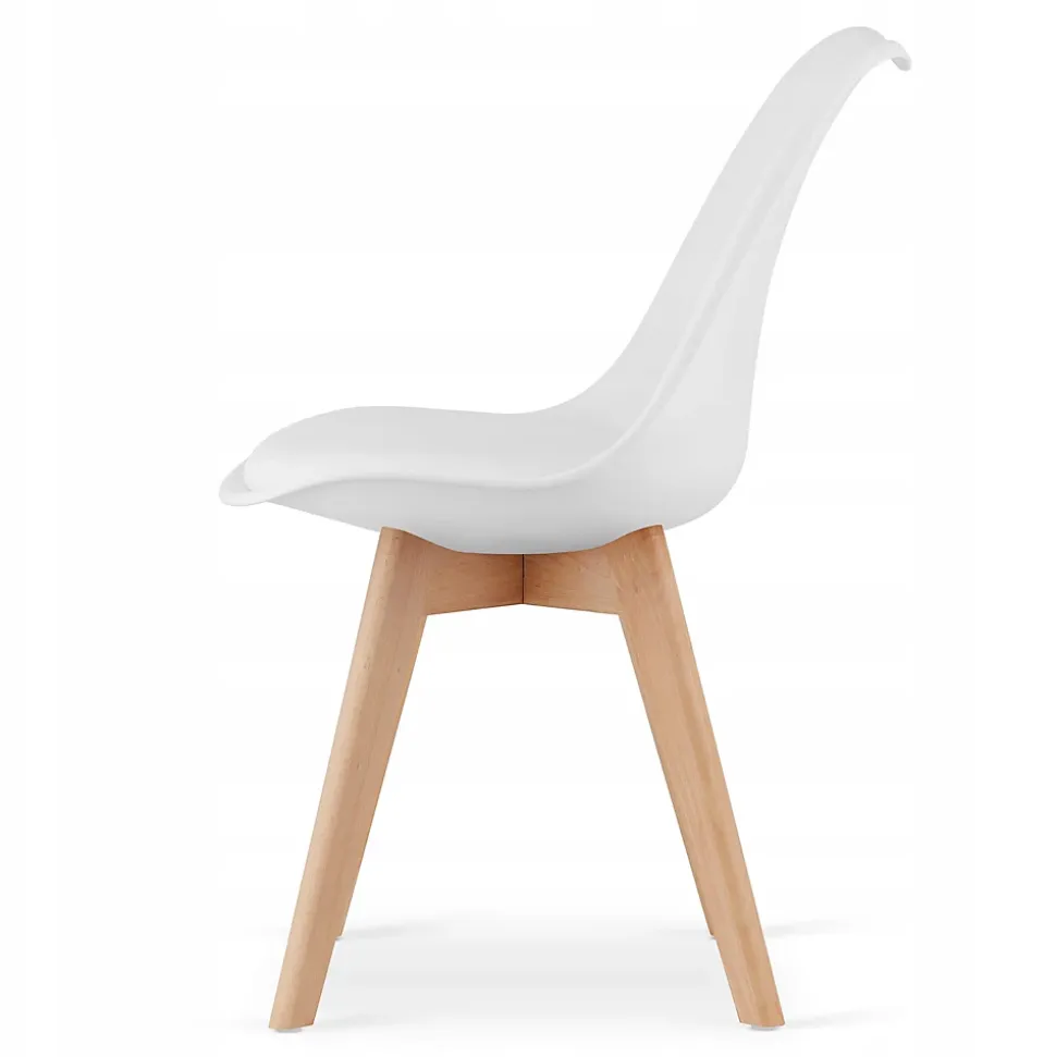 Ensemble Valora : table carrée 80 x 80 cm, chêne Sonoma + 4 chaises RIKX blanches (x4)