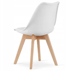 Ensemble Valora : table carrée 80 x 80 cm, chêne Sonoma + 4 chaises RIKX blanches (x4)
