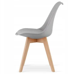 Ensemble Valora : table carrée 80 x 80 cm, chêne Sonoma + 4 chaises RIKX grises (x4)